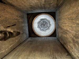 Looking up the duct of a clean Altadena kitchen exhaust
